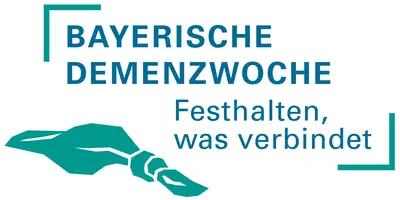 Logo Bayerische Demenzwoche mit dem Slogan: Festhalten, was verbindet.